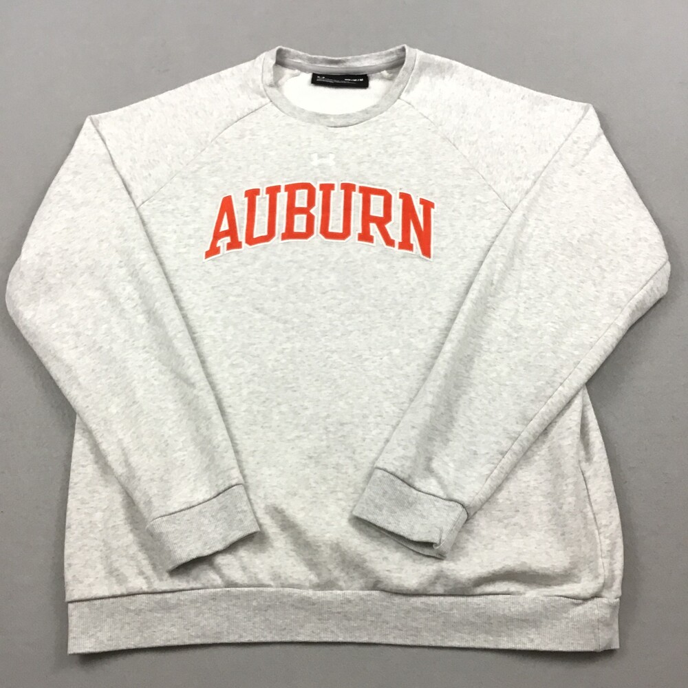Auburn Tigers Sweatshirt Men Medium Gray Under Armour Pullover Crewneck NCAA M